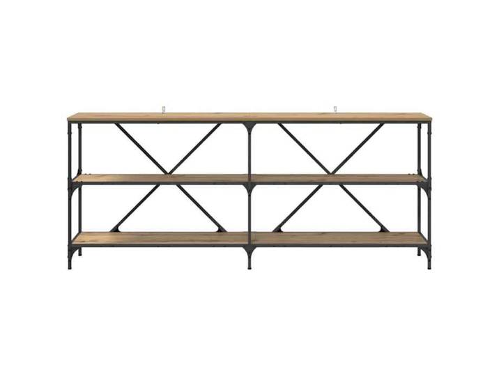 [1 pc]Console de Rangement - Marron - Table console/armoire latérale - avec étagère Chêne artisanal 180x304937