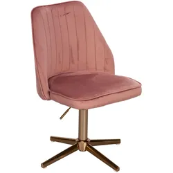 DREHSTUHL Samt mit Lehne und ohne Rollen, Rosa 46x47x100 cm