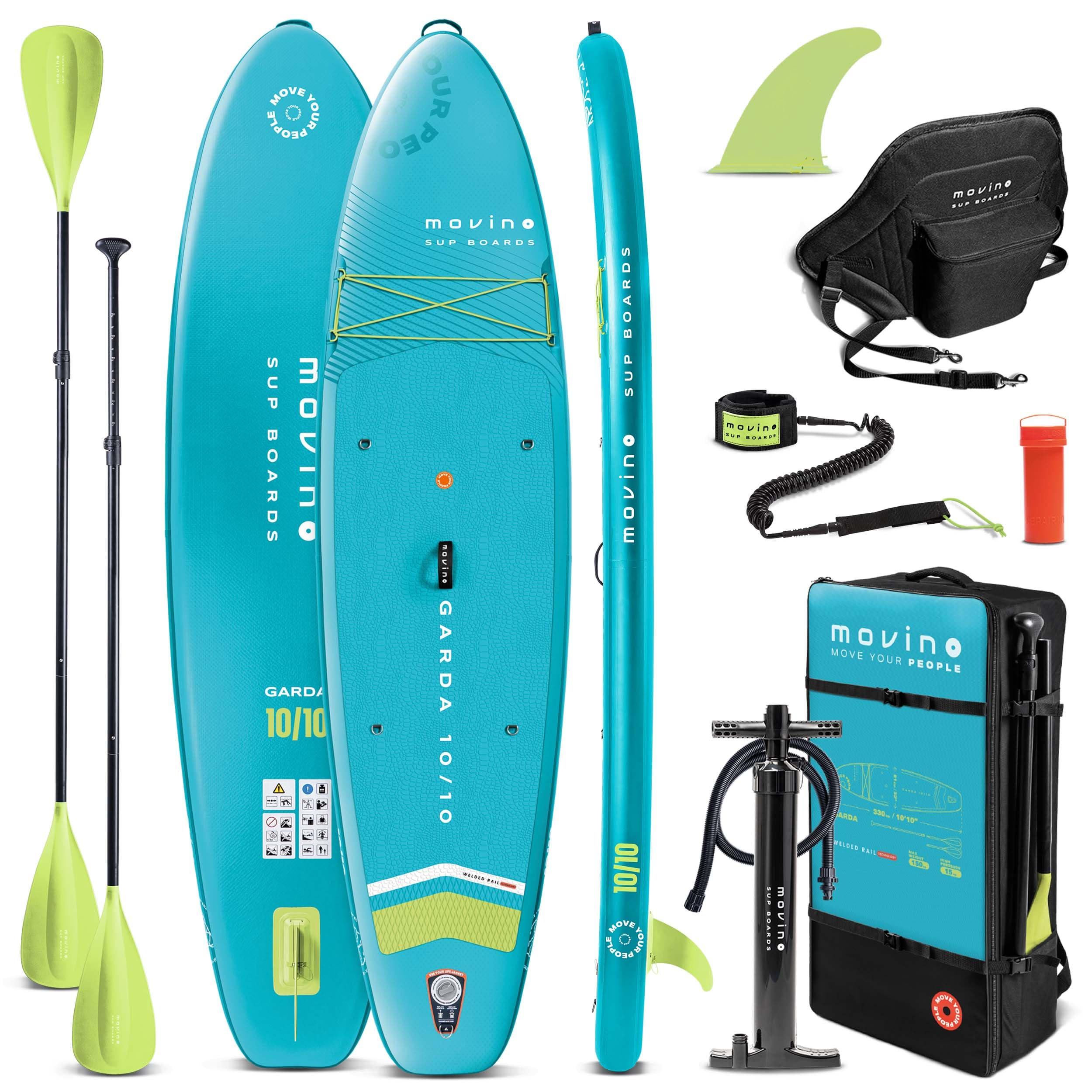Stand-Up-Paddle-Board SUP Paddelbrett - 330 x 81 x 15 cm - Mit Kajaksitz - Aufblasbar - Doppelpaddel - Bis 150 kg