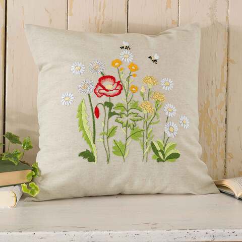 Stickkissen "Wiesenblumen"