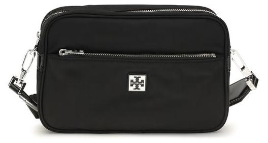 Tory Burch Virginia Crossbody Nylon schwarz Beschläge silber