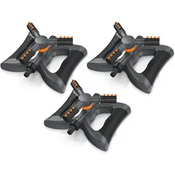 Brandson, Rasensprenger, 3x Kreisregner Garten Sprinkler, 360° Rasensprenger, 3 Arm, rotierend, für Flächen bis 314 m2