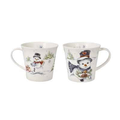 Tasse GOEBEL "Hello Winter", bunt, B:10,5cm H:13cm, Fine China-Porzellan, Trinkgefäße, Tasse