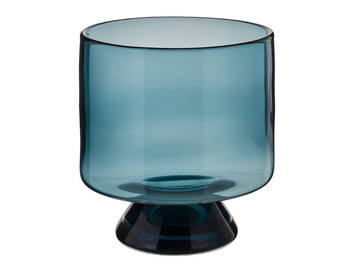 Lanterne Bleu Maison sur pied 20cm
