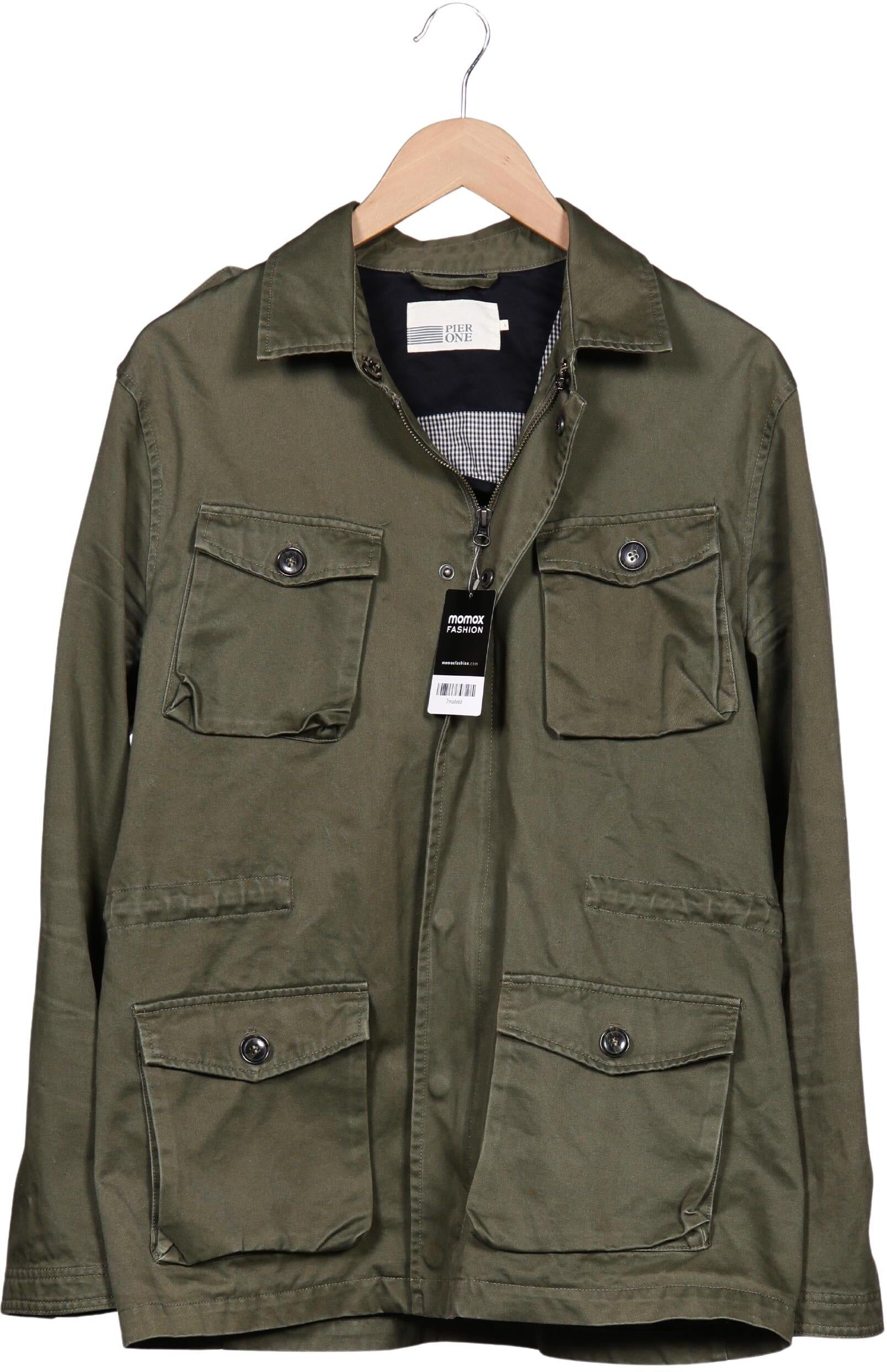 pier one Herren Jacke, Grün, Gr. L, Baumwolle - Second Hand