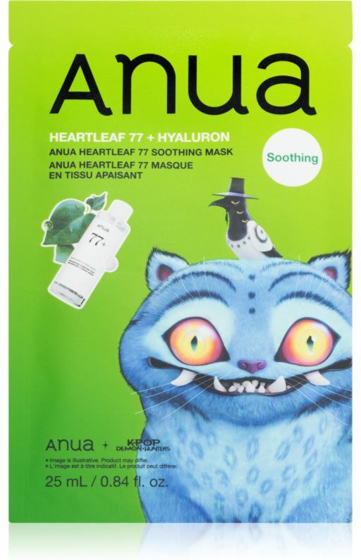 Anua K-Pop Demon Hunters Heartleaf 77% Soothing Mask moisturising face sheet mask with soothing effect 25 ml