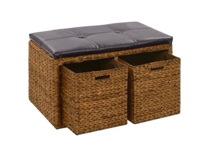 vidaXL Sitzbank mit 2 Körben Seegras 71×40×42 cm Braun