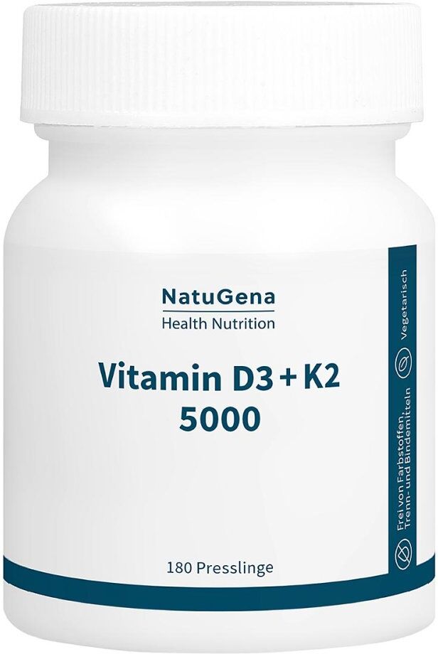 NatuGena Vitamin D3 + K2 5000 Presslinge 180stk