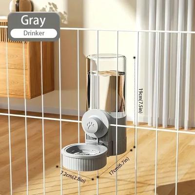 Inspired Living Gravity Hanging Pet Feeder & Water Dispenser Set For Cats, Dogs & Small Pets grey 520ml