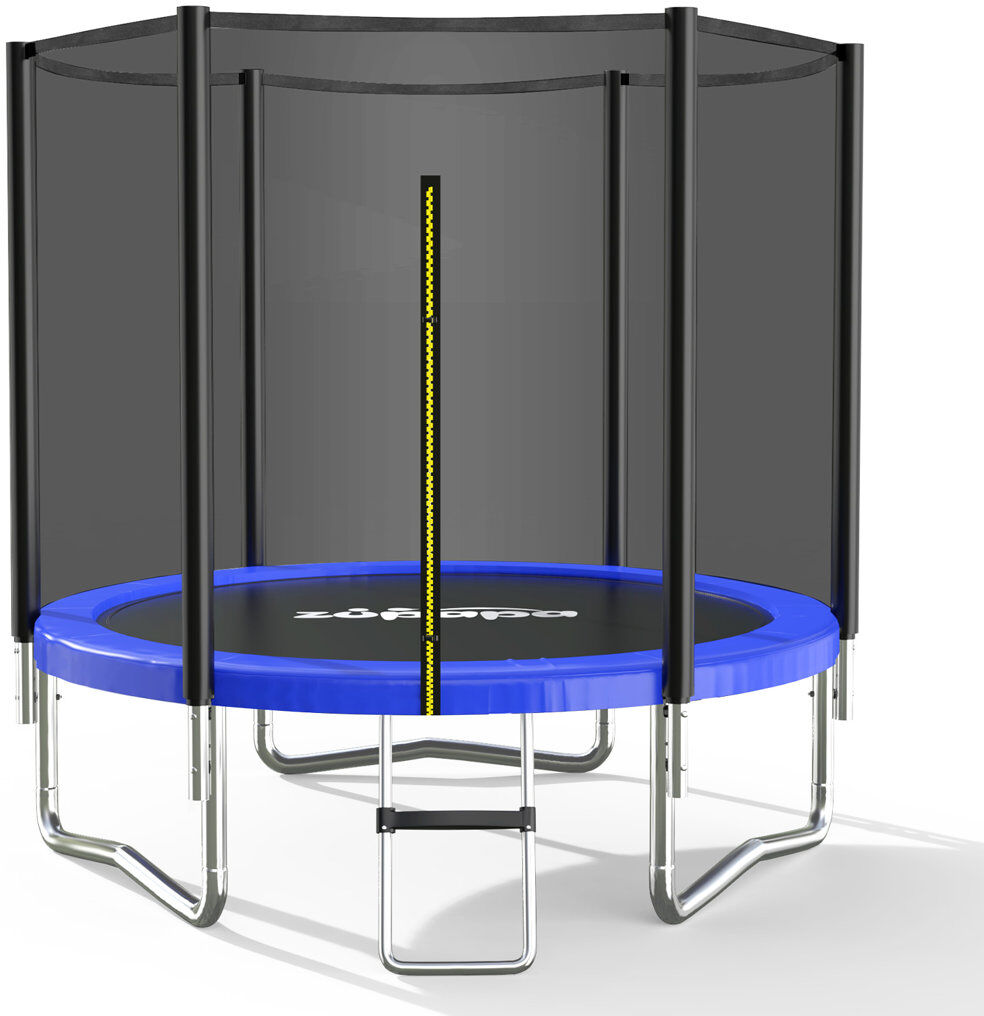 Zupapa 8ft (244cm of Diameter) Heavy Duty Trampoline with Enclosure Net Black 200cm H X 244cm W X 244cm D