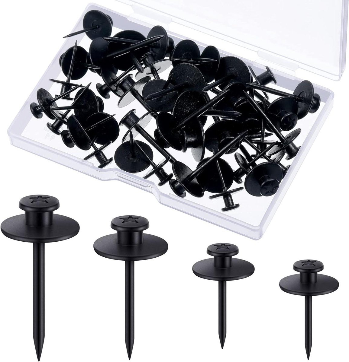 40 stuks Dubbelkoppige Foto Hangers - Zwarte Opknoping Nagels Haken voor het Ophangen van Foto's