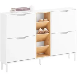 SCHUHSCHRANK Weiß-Natur
