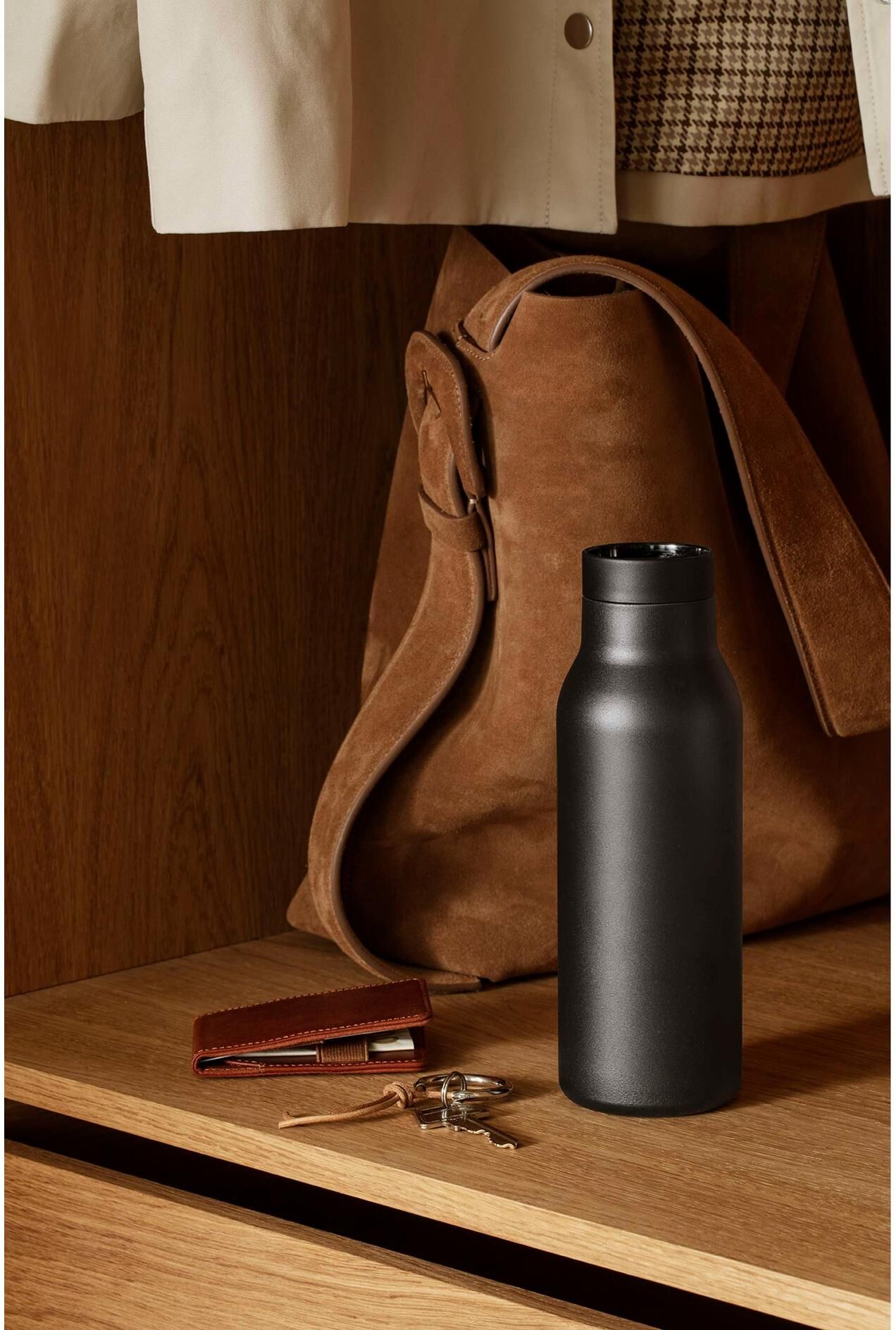 Isolierflasche EVA SOLO "Urban", schwarz, Trinkflaschen, 500ml, Edelstahl, Kunststoff, Isolierflasche, H:18cm schwarz 500ml
