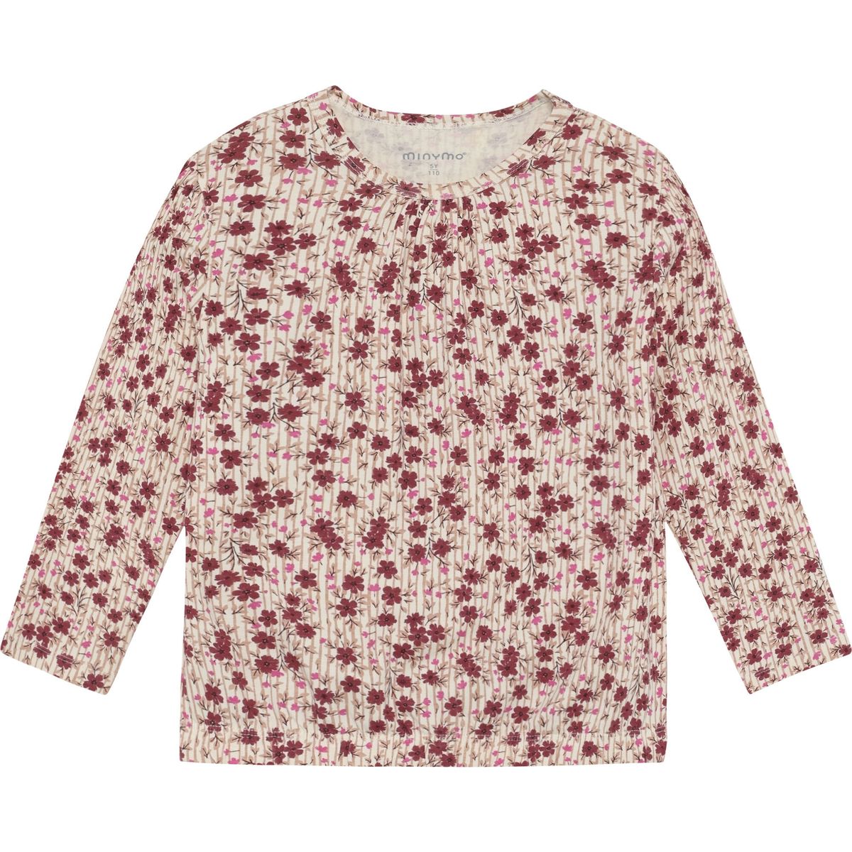 Minymo T-shirt LS AOP seedpearl (1026) 86 124451-1026-86