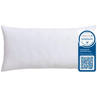 Microfaserkissen JEKATEX "Antibac", weiß, B:40cm L:80cm, Bezug: 100% Polyester. Füllung: 100% Polyester, Kopfkissen, Kopfkissen 40x80, 80x80 cm, im Einzel- oder Doppelpack