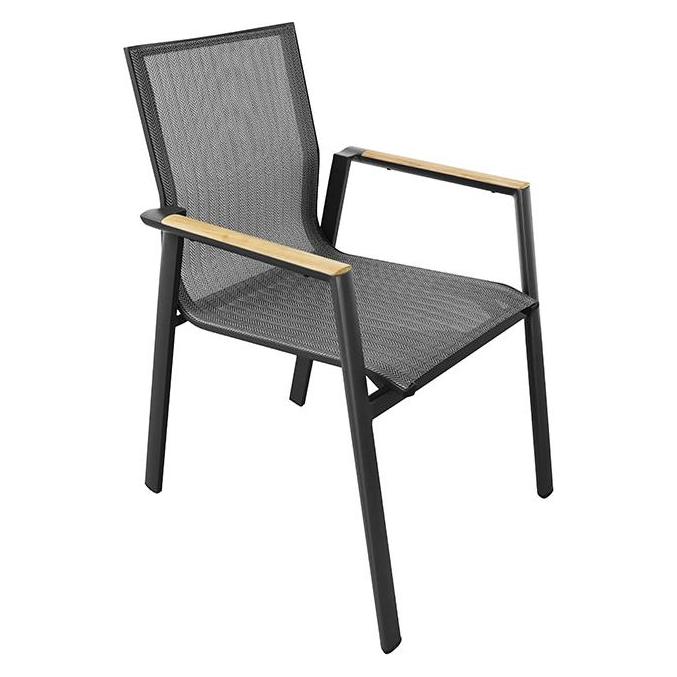 Acamp 4x56737 vegas Stapelsessel + 1x57453 Tisch Old Jav (180 x 90 x 78 cm) (572361)