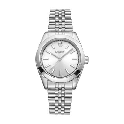 Quarzuhr DKNY "Nolita Midi", silber (silberfarben, silberfarben), Armbanduhren, Damen, silberfarben, Quarzuhr, Armbanduhr, Damenuhr, Edelstahlarmband, analog