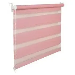 Doppelrollo Duorollo 75 cm breit 150 cm lang rosa inkl. Seilzug Fensterrollo Klemmrollo Jalousie