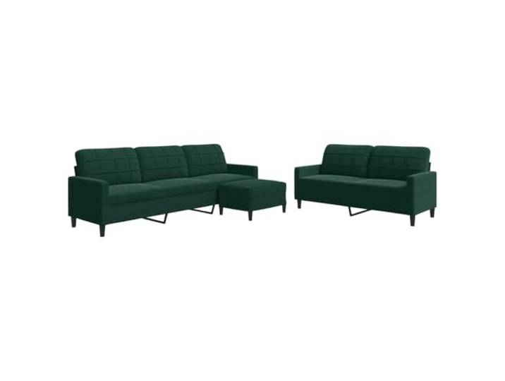 Todiikf 3-TLG. Sofagarnitur mit Hocker Dunkelgrün Samt Couch Set Dunkelgrünes Couch-Set aus feinem Samtstoff mit stabilem Metallgestell für Wohnzimmer und Gästezimmer.
