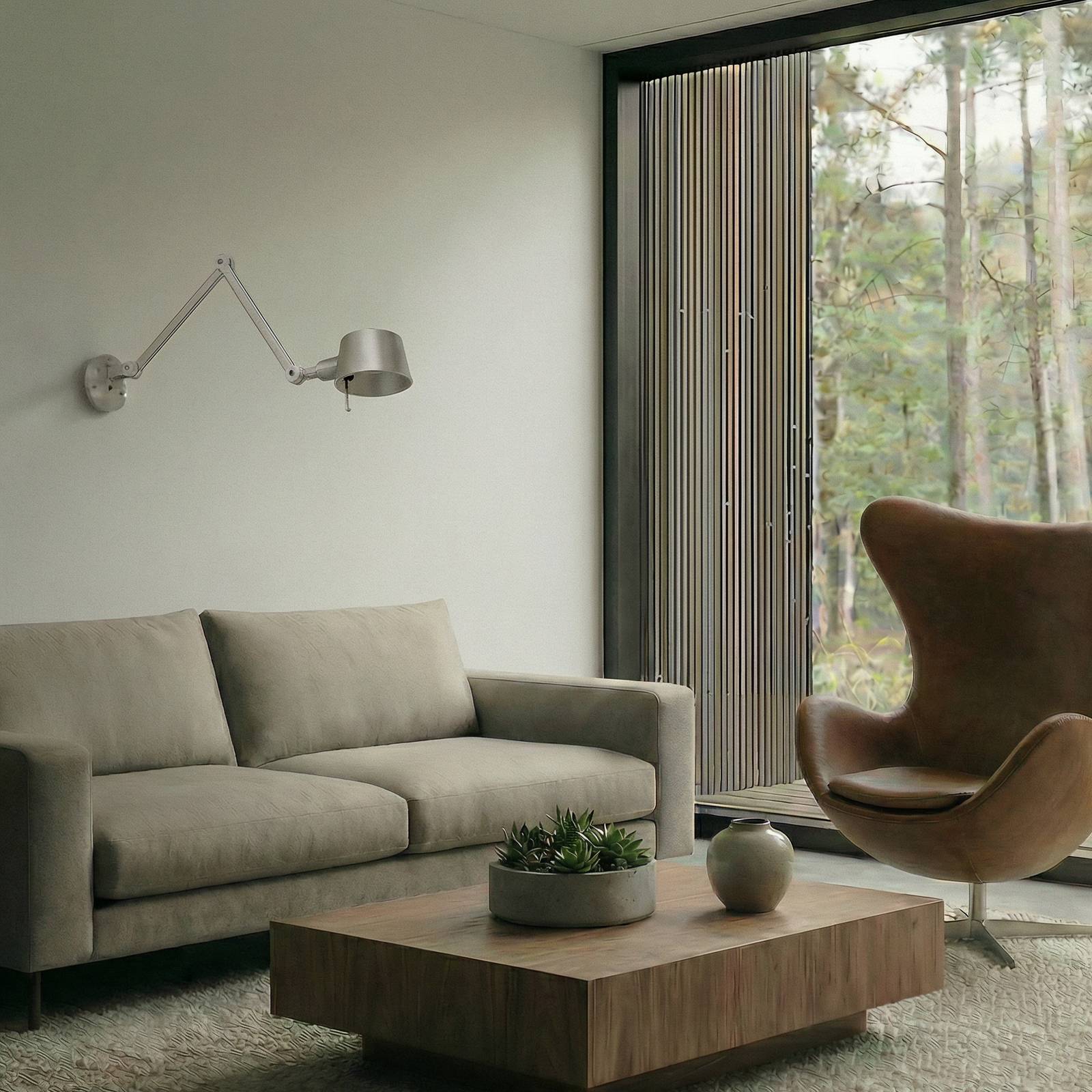 Wandlampe Silka Lucande, dimmbar, alu / grau / zink, für Wohn- / Esszimmer, Metall, Modern, Wandleuchte, Wandlampe Innen