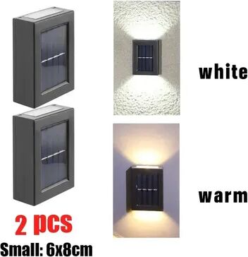 Perfect Picks Market Solar Up Down Wall Light Waterproof Outdoor Garden Lamp 2pcs white Light