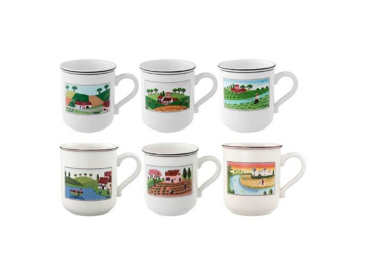 Villeroy & Boch Becher Design Naif Kaffeebecher Kollektion 300 ml 6er Set, 6-tlg., Porzellan