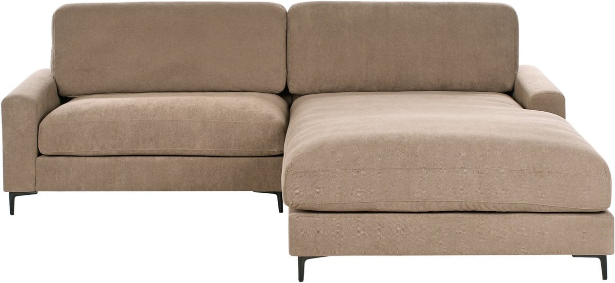 Beliani Scandinavische Hoekbank - Bruin - L-vormig