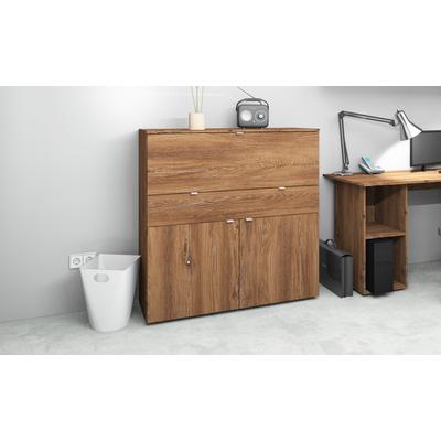 Sekretär BORCHARDT MÖBEL "Dolly", braun (eichefarben vintage), B:110cm H:109cm T:35cm, Sekretäre, Sekretär, platzsparend, Home-Office-Schreibtisch, Breite 110 cm, Made in Germany