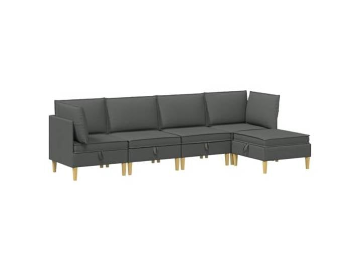 Makastle Modulares Sofa Set 5-TLG. mit Stauraum Dunkelgrau