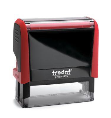 Adress-Stempel trodat® Printy 4915, Gehäusefarbe rot & Stempelabdruckfarbe schwarz