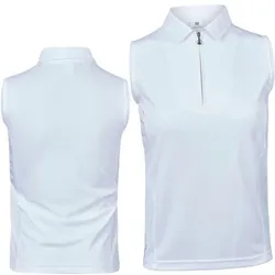 Daily Golf Macy Damen Reißverschluss Polo ärmellos weiss