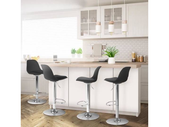 IDMARKET Lot de 4 tabourets de bar KARL design noir