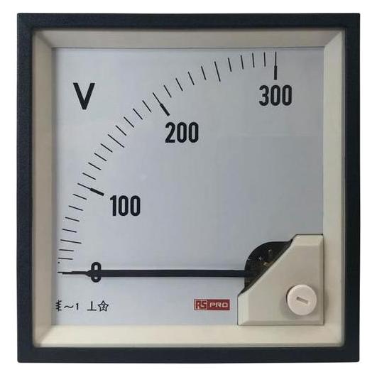 RS PRO Analoges Voltmeter AC Analog-Anzeige / 0,01, 92mm, 92mm, 66 (100 A)mm (1862472)