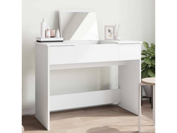 vidaXL Coiffeuse avec miroir blanc 100x45x76 cm