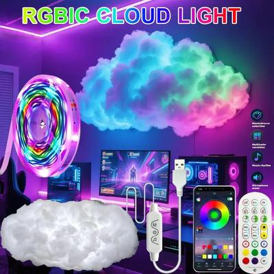 Inspire Select DIY RGBIC Thundercloud LED Strip Ceiling Light With App & Music Sync Remote 3.28 Ft