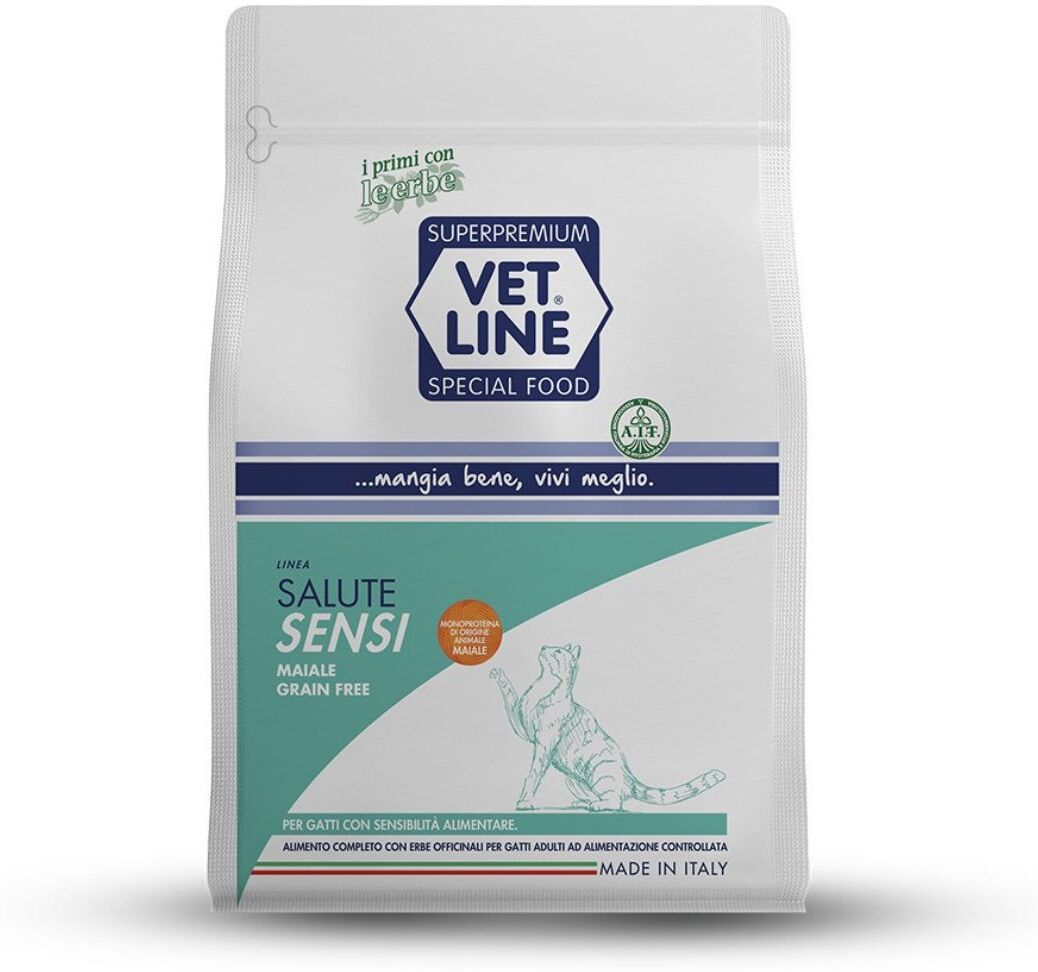 Vetline Vet Line Salute Sensi Monoproteico Maiale Grain Free per Gatti Adulti 3 Kg
