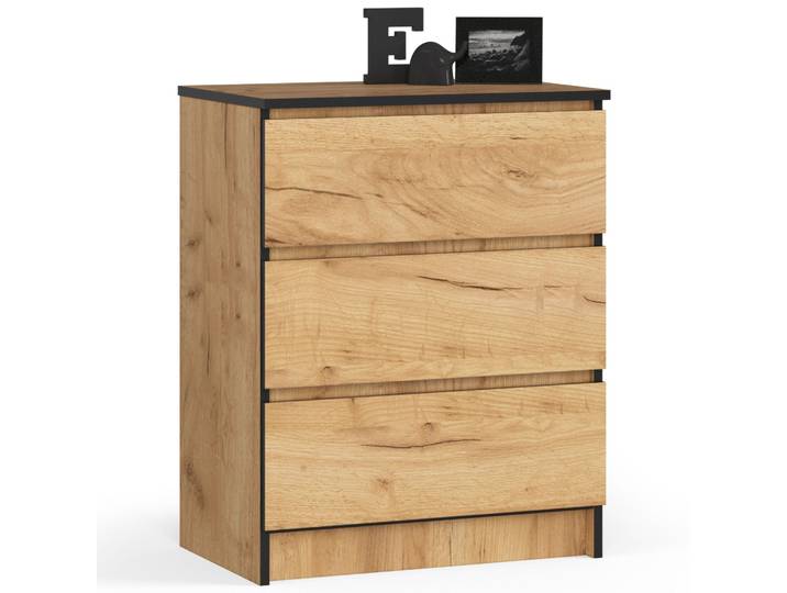Kommode – Platzsparend und elegant mit 3 Schubladen – Craft Eiche