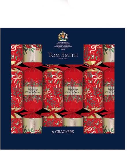 Tom Smith Pack of 6 Red Premium Crackers