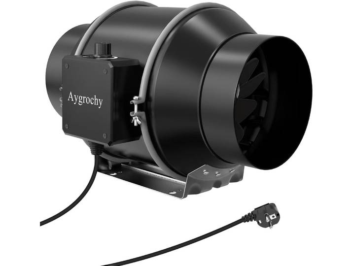 Ventilateur de gaine Aygrochy 150 mm 683 m³/h, ventilateur d'extraction en ligne à moteur EC pour salle de bain, refroidissement, surpression, tentes de culture, hydroponie, usage domestique,