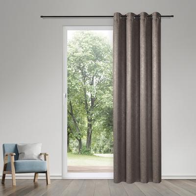 Vorhang GERSTER "Grace" Gr. 1, grau (taupe), B:145cm H:245cm, Polyester, Gardinen, Blickdichter Ösenschal "Grace"