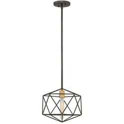 Pendellampe Deckenleuchte Hängelampe Metall Bronze D 30,5 cm Esszimmerlampe