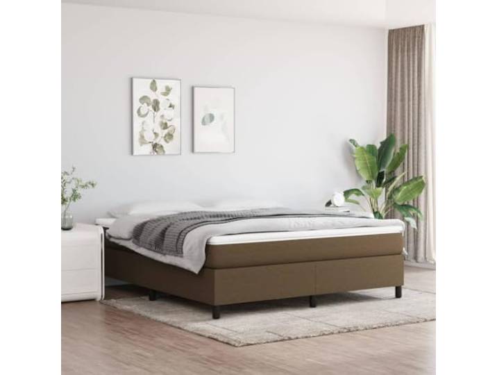 RJPLMFV Bettgestell mit Lattenrost, Stoff, Braun, 180 x 200 cm Robuste Füße, Sperrholzlatten, atmungsaktiv, langlebig, Matratze nicht im Lieferumfang enthalten