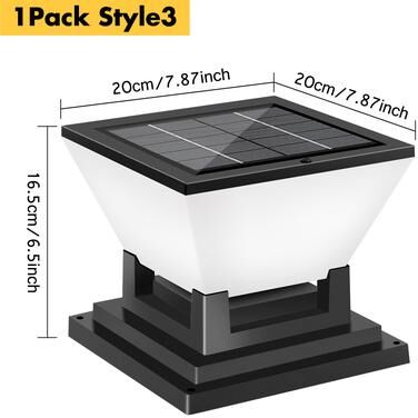 Handpicked Choices Solar Post Light For Garden Waterproof LED Outdoor Dusk To Dawn Decorative Pillar 1pcs Style3