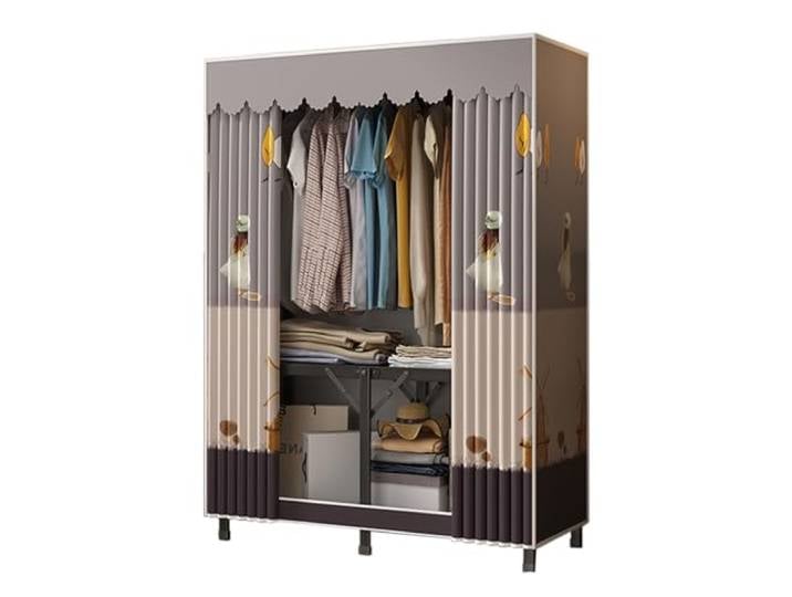 DETMOL Kleiderschrank,Stoffschrank,Stoff Faltschrank Für Schlafzimmer,Mit Kleiderstange & Ablagen,80x45x160cm,Stabil Ankleidezimmer Garderobe,Für Schlafzimmer,Flur,Ankleidezimmer