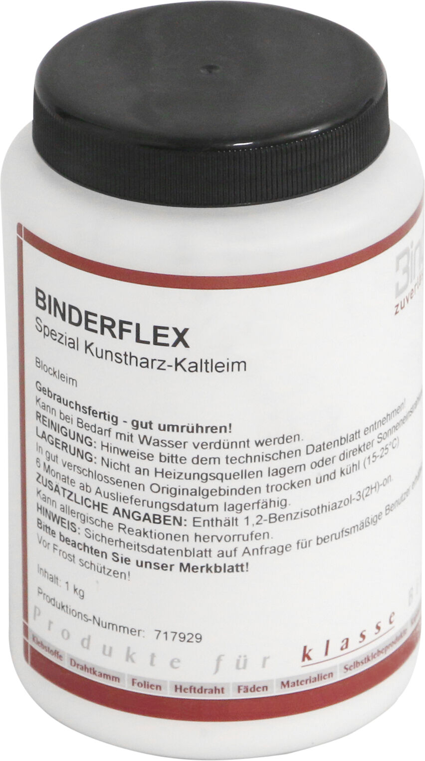 SPRINTIS Colle à dispersion Binderflex Colle pour blocs B120 flacon de 1 kg, blanc