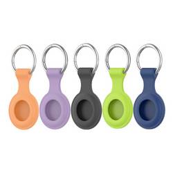 4Smarts 4smarts Silicone Case Set f. AirTags 5 S AirTag Schutzhülle Violett, Schwarz, Blau, Grün, Orange 466156