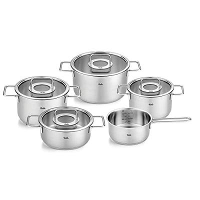 Topf-Set FISSLER "Fissler Pure Collection", silber (silberfarben), Töpfe, Made in Germany