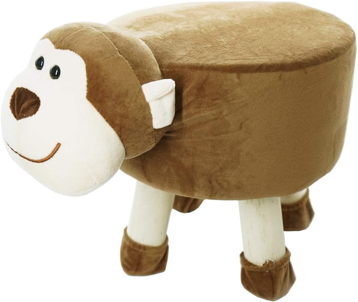 Pluchen kinderkruk met dierendesign en houten poten