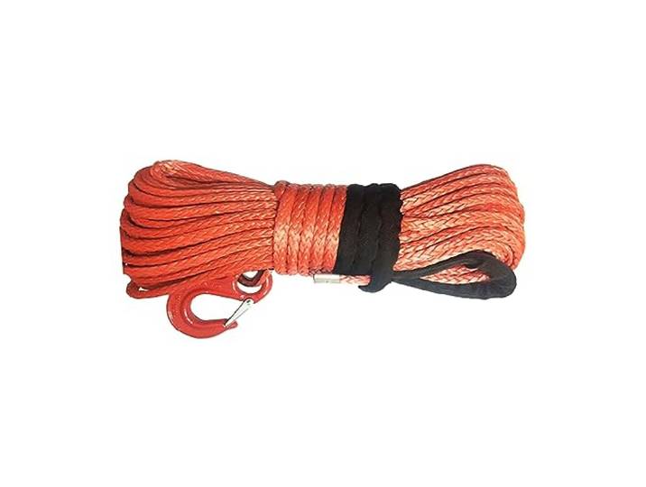 Synthetisches Windenseil, Leitungskabel, 12 mm x 30 m, UHMWPE-Faser, synthetisches Windenseil mit Haken for ATV/UTV/4WD/4X4/OFFROAD(Orange)