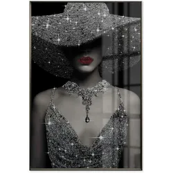 La Casa »Lady Diamonds« Glasbild mit Strassapplikation 80x120 cm